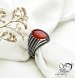 انگشتر نقره عقیق یمن با نقره925 عیار و با کد 12939