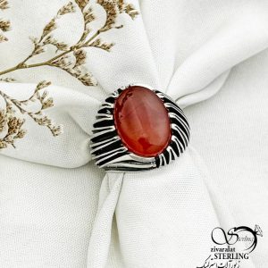 انگشتر نقره عقیق یمن با نقره925 عیار و با کد 12939