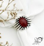 انگشتر نقره عقیق یمن رکاب طرح دار با کد 12942