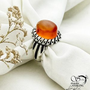 انگشتر با سنگ عقیق یمن نقره925 عیار کد 12950
