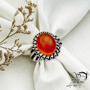 انگشتر با سنگ عقیق یمن نقره925 عیار کد 12950