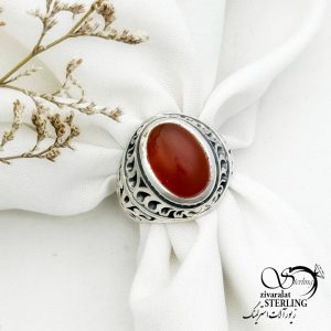 انگشتر نقره با سنگ عقیق یمن کد 12965