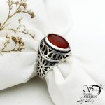 انگشتر نقره با سنگ عقیق یمن کد 12965