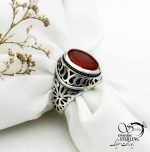 انگشتر نقره با سنگ عقیق یمن کد 12965