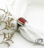 انگشتر نقره 925عیار با سنگ عقیق کد 13031