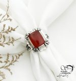 انگشتر نقره 925عیار با سنگ عقیق کد 13031
