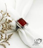 انگشتر نقره 925عیار با سنگ عقیق کد 13031