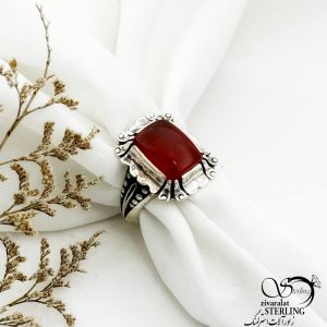 انگشتر نقره 925عیار با سنگ عقیق کد 13031