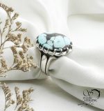 انگشتر نقره عیار 925 با سنگ فیروزه کد 13036