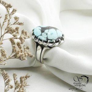 انگشتر نقره عیار 925 با سنگ فیروزه کد 13036