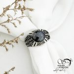 انگشتر نقره با سنگ اونیکس ساخت ترک کد 13091