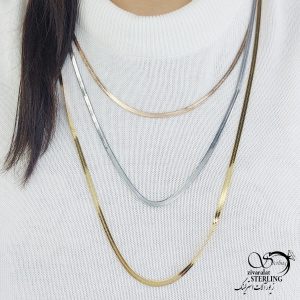 گردنبند ماری سه لاین برند استیل با کد 13309