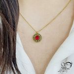 گردنبند استیل با نگین 4رنگ کد 13310