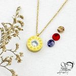 گردنبند استیل با نگین 4رنگ کد 13310