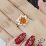 انگشتر طلاروس طرح عقیق قرمز با کد 13397