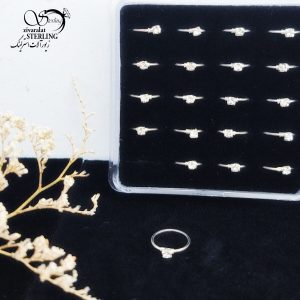 پیرسینگ تک نگین نقره با کد 13427