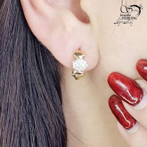 گوشواره ژوپینگ طرح طلا با نگین اتمی کد 13488