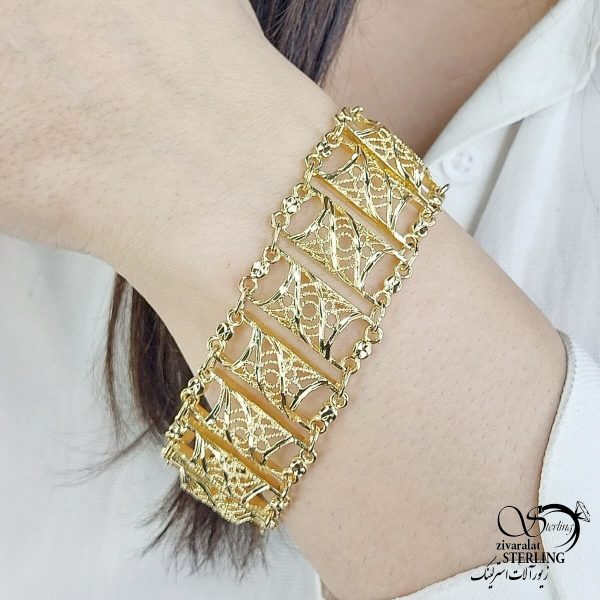 دستبند زنانه طرح طلا بدون حساسیت کد 13511