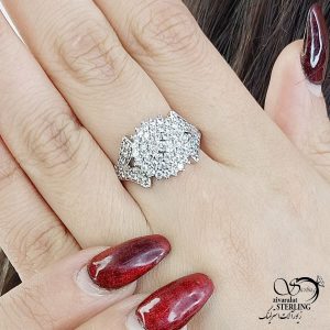 انگشتر جواهری با آلیاژ آب طلا کد 13548