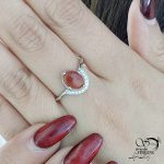 انگشتر نقره با سنگ عقیق یمن کد 13585