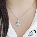گردنبند نقره فول نگین طرح کلاسیک کد 13827