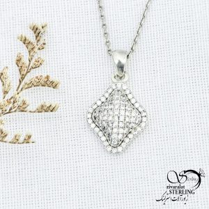 گردنبند نقره فول نگین طرح کلاسیک کد 13827