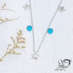 گردنبند استیل آویز چشم نظر و ستاره کد 13828