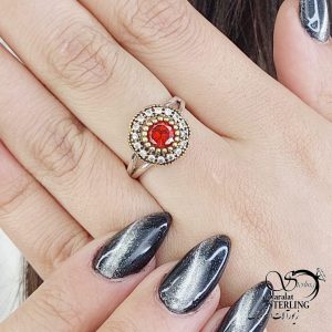 انگشتر نقره 925 عیار نگین دار کد 13864