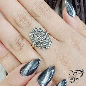 انگشتر نقره سیاه قلم عیار925 کد 13866