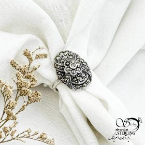 انگشتر نقره سیاه قلم عیار925 کد 13866