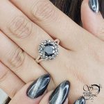 انگشتر نقره با سنگ اونیکس عیار925 کد 13869