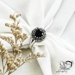 انگشتر نقره با سنگ اونیکس عیار925 کد 13869