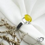 انگشتر نقره سنگ شرف الشمس رکاب شطرنجی کد 13948
