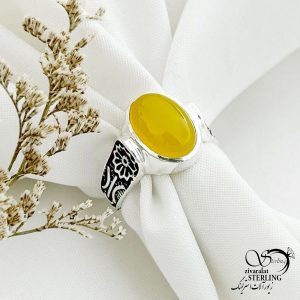 انگشتر نقره شرف الشمس رکاب گل دار کد 13983