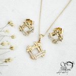 نیمست ژوپینگ نگین دار مربعی کد 13995