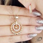 نیمست ژوپینگ آویز حلقه ای طرح طلا کد 14022 - تصویر 2