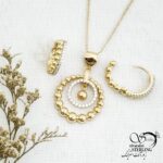 نیمست ژوپینگ آویز حلقه ای طرح طلا کد 14022