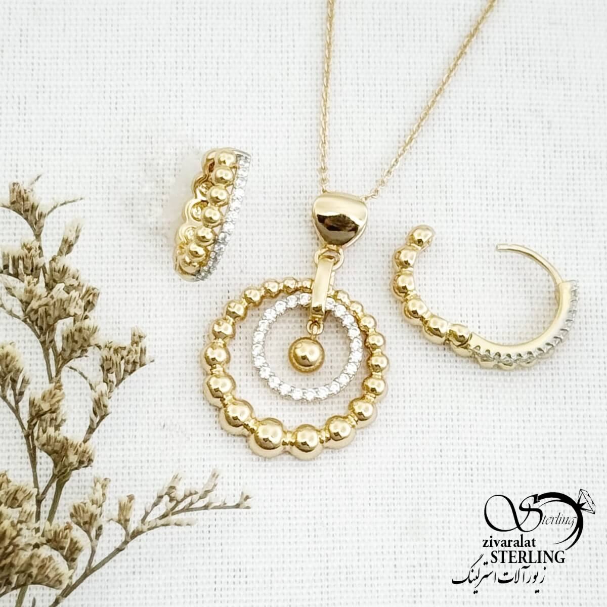 نیمست ژوپینگ آویز حلقه ای طرح طلا کد 14022