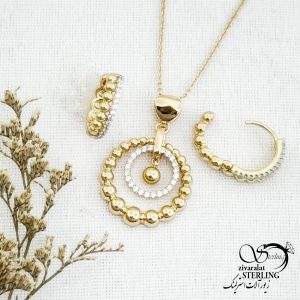 نیمست ژوپینگ آویز حلقه ای طرح طلا کد 14022