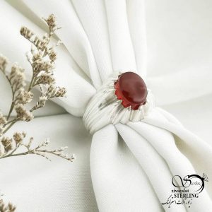 انگشتر نقره دست ساز سنگ عقیق یمن کد 14087