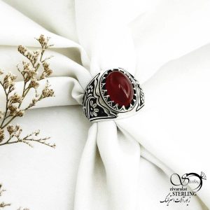 انگشتر نقره سنگ عقیق ساخت استاد حمزه کد 14103