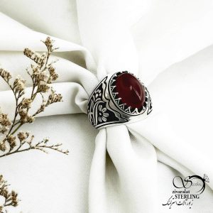 انگشتر نقره سنگ عقیق ساخت استاد حمزه کد 14103