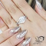 انگشتر جواهری نگین دار نقره 925 عیار کد 14188 - Image 2