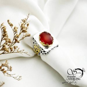 انگشتر عقیق یمن نقره 925 عیار کد 14192