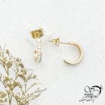 گوشواره میخی طرح طلا مرواریدی کد 14307