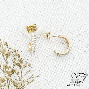 گوشواره میخی طرح طلا مرواریدی کد 14307