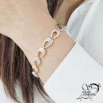 دستبند دورنگ طرح صدفی برند ژوپینگ کد 14360