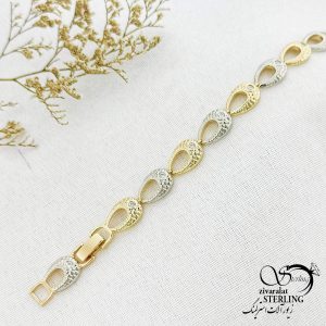 دستبند دورنگ طرح صدفی برند ژوپینگ کد 14360