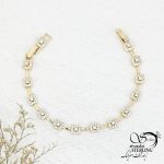 دستبند ژوپینگ نگین مربعی طرح طلا کد 14443