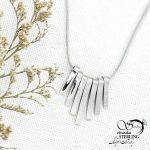 گردنبند استیل سفید آویز دار کد 14477